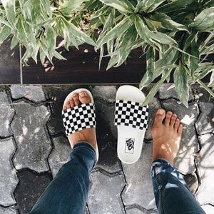 mens vans checkerboard slides